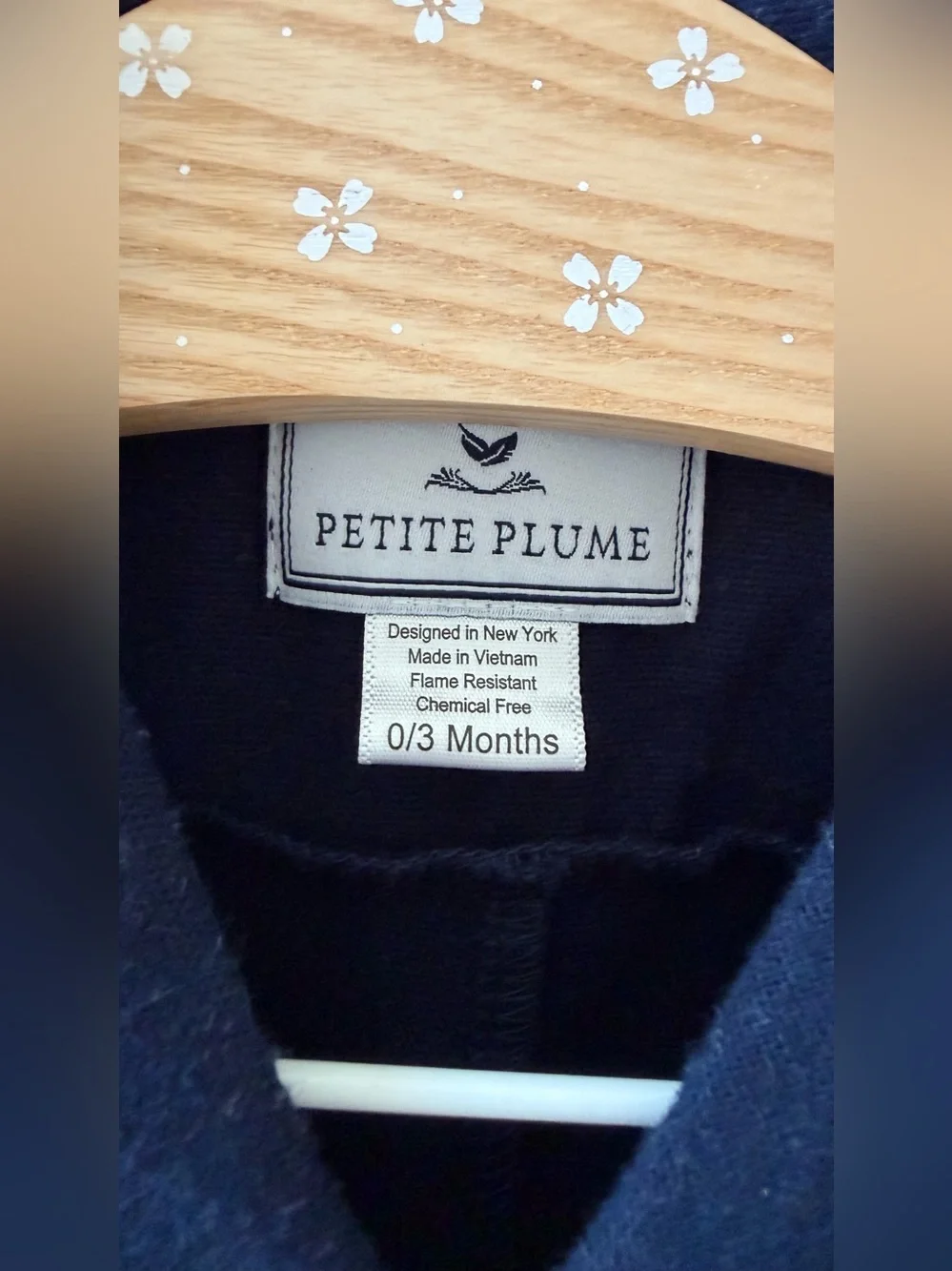Petite Plume Navy and White  Romper Pajama